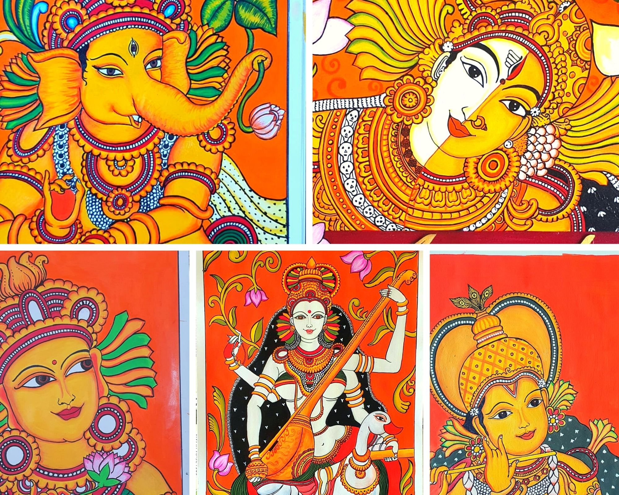 Kathakali Kerala Mural  Acrylic painting Artezaarcom Art Gallery   Artezaarcom Online Art Gallery